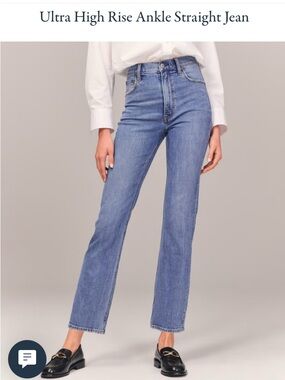 Abercrombie Light Blue Ultra High Rise Straight Jeans